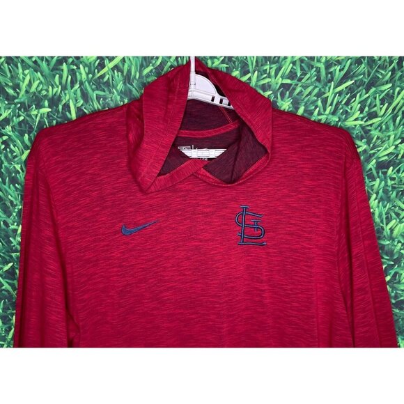 St. Louis Cardinals MLB The Nike Tee Dri-Fit Men’s 3XL Long Sleeve Hooded Shirt - Picture 2 of 4